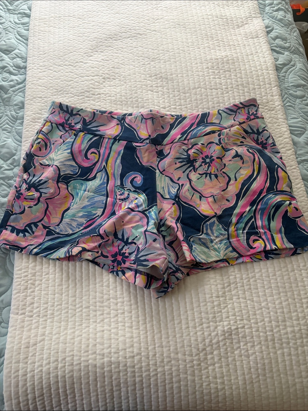 Lilly Pulitzer Navy Floral & Pink Print Athletic Shorts